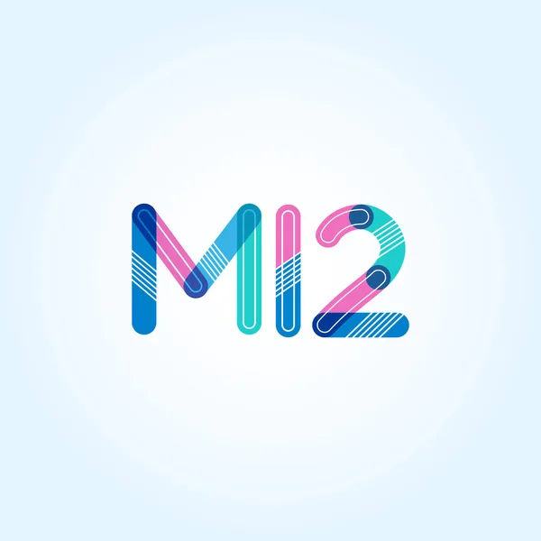 Betű és számjegy M12 logó — Stock Vector