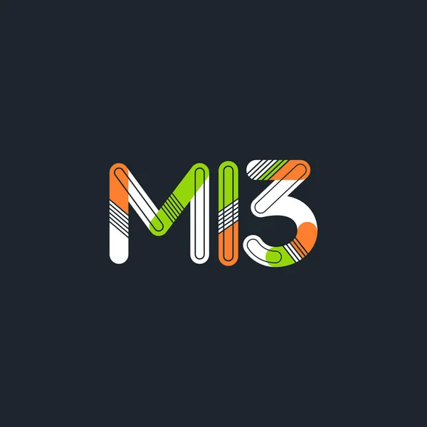 Letra y dígito logo M13 — Vector de stock