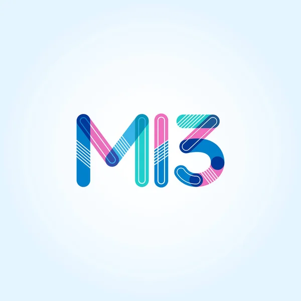 Буква и цифра M13 логотип — стоковый вектор