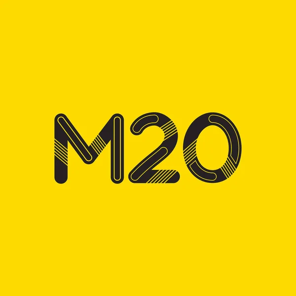Logotipo de letra y dígito M20 — Vector de stock