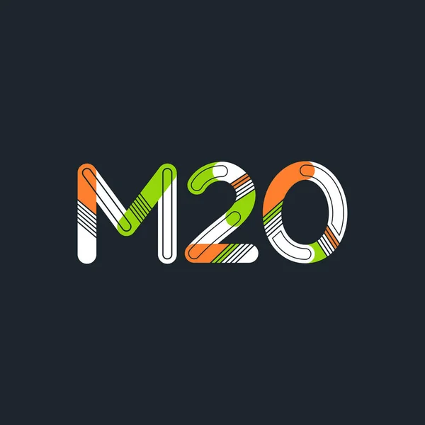 Logotipo de letra y dígito M20 — Vector de stock