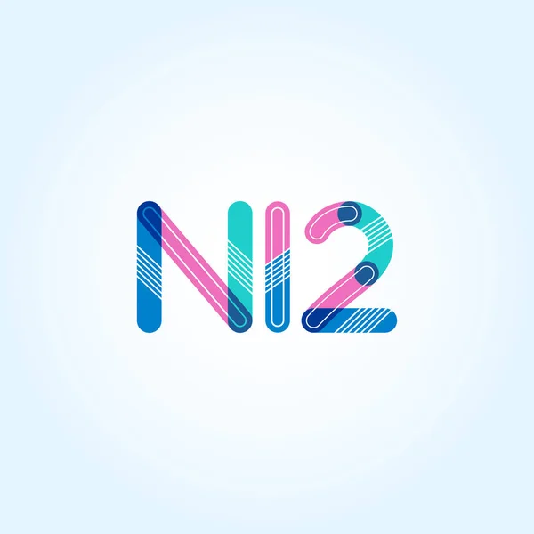 문자와 숫자 N12 로고 — 스톡 벡터