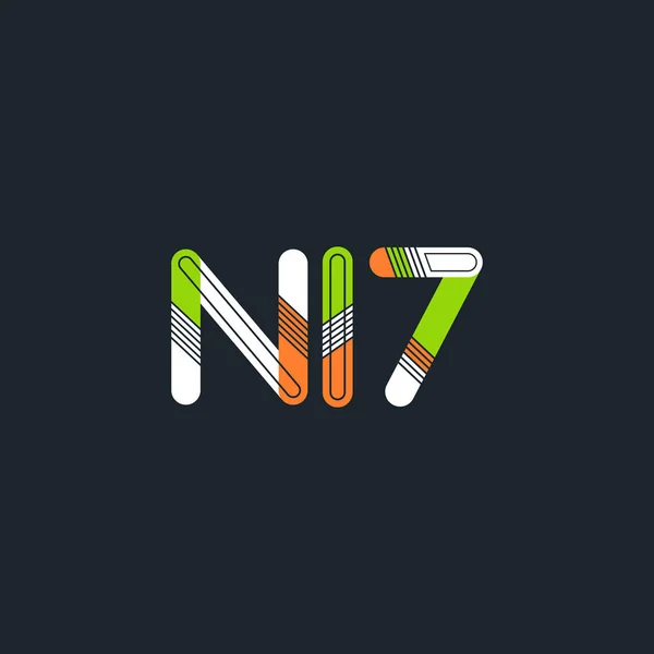Písmeno a číslice N17 logo — Stockový vektor