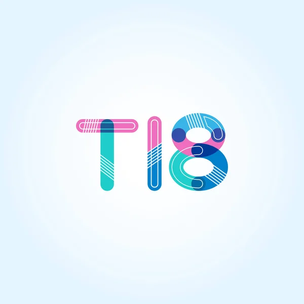 Γράμμα και αριθμός T18 λογότυπο — Διανυσματικό Αρχείο