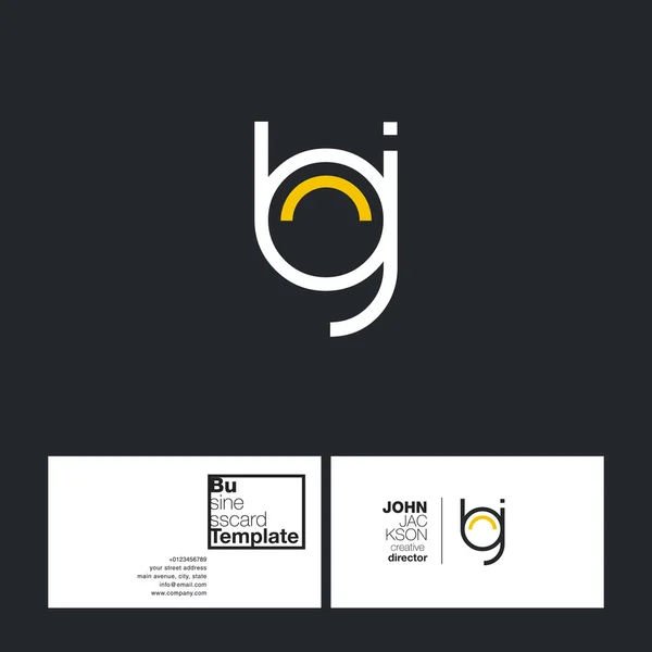 Круглые буквы логотип BJ — стоковый вектор