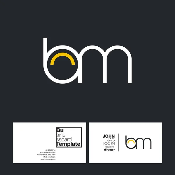 BM Logo monogram letter with shield and slice style design