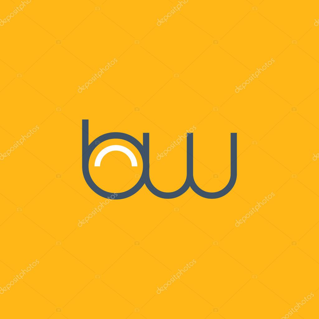 Round letter BW Company Logo, with Business Card Template Vector illustration, corporate identity