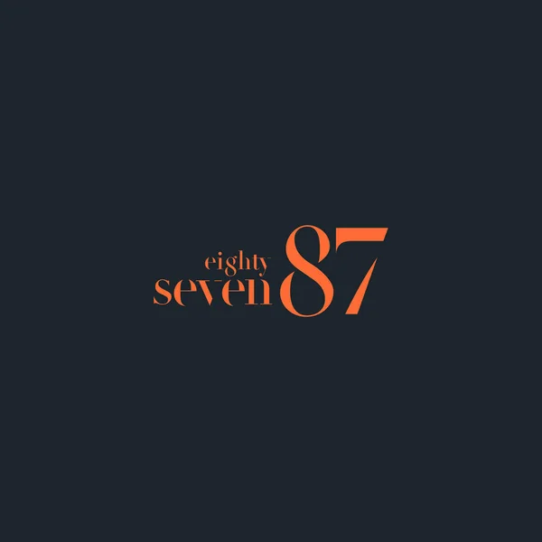 Ochenta y siete signo Logo — Archivo Imágenes Vectoriales