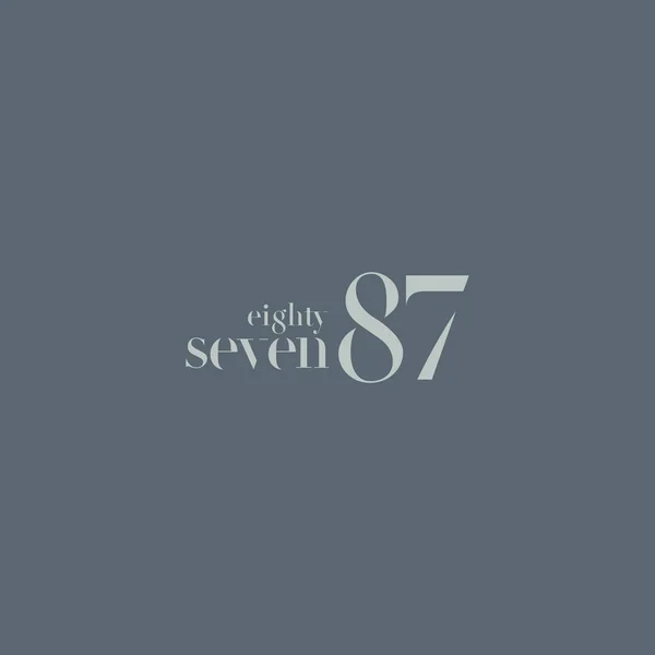 Quatre-vingt-sept signe logo — Image vectorielle