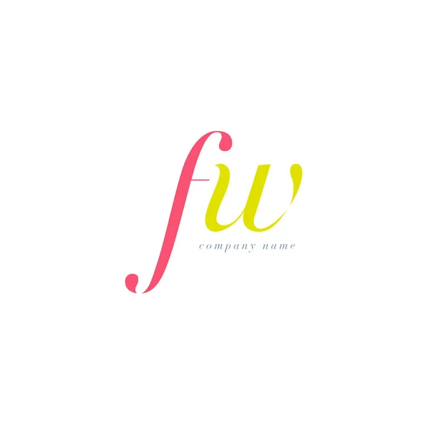 Plantilla de logotipo de FW Letters — Vector de stock