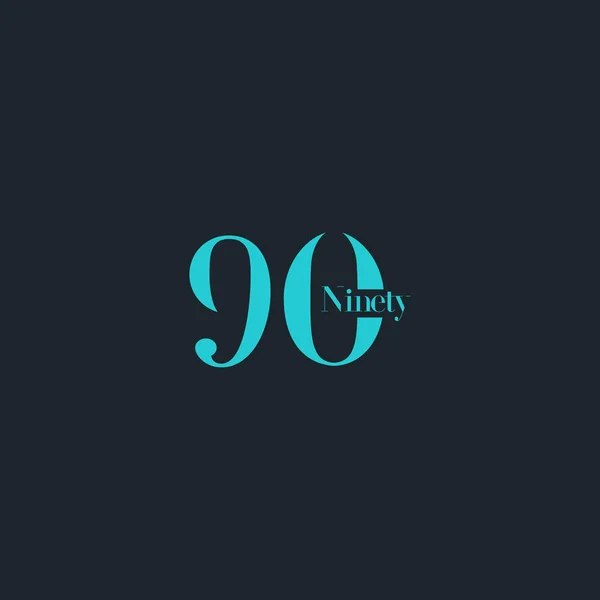 Dziewięćdziesięciu znak Logo — Wektor stockowy