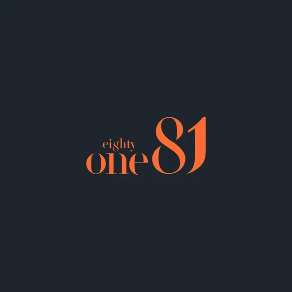 80 un signe Logo — Image vectorielle