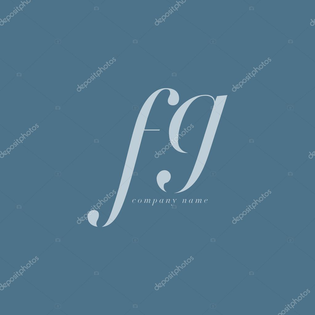FG Italics Joint Letters Logo,Business Card Template, Vector