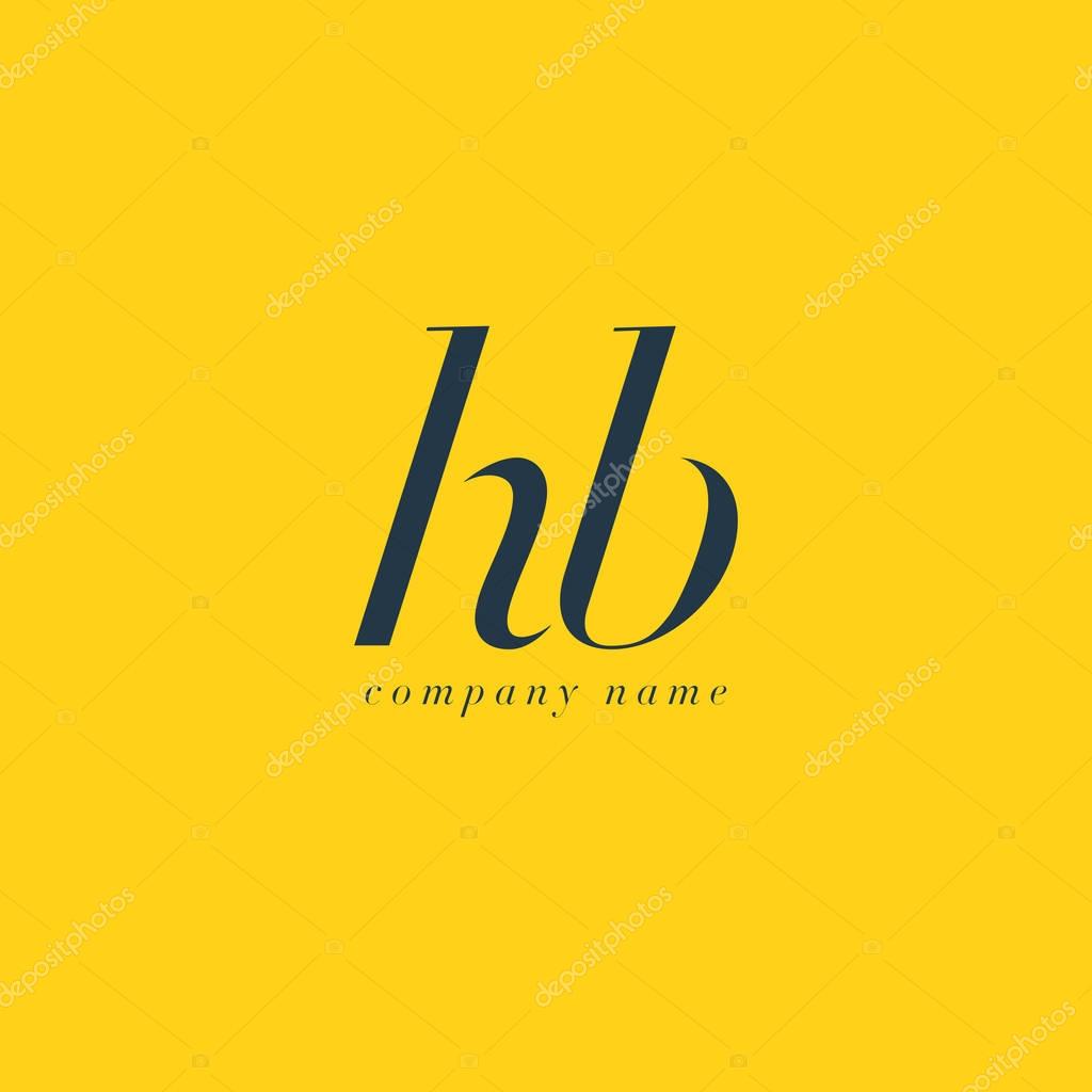 HB Italics Joint Letters Logo,Business Card Template, Vector