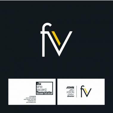 FV harfleri Logo kartvizit