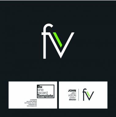 FV harfleri Logo kartvizit