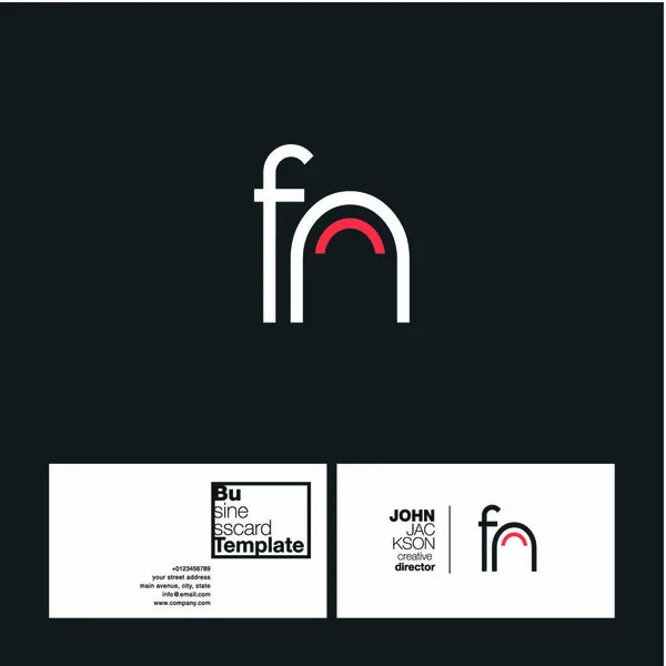 FN Letters Logo Business Card — Stock Vector