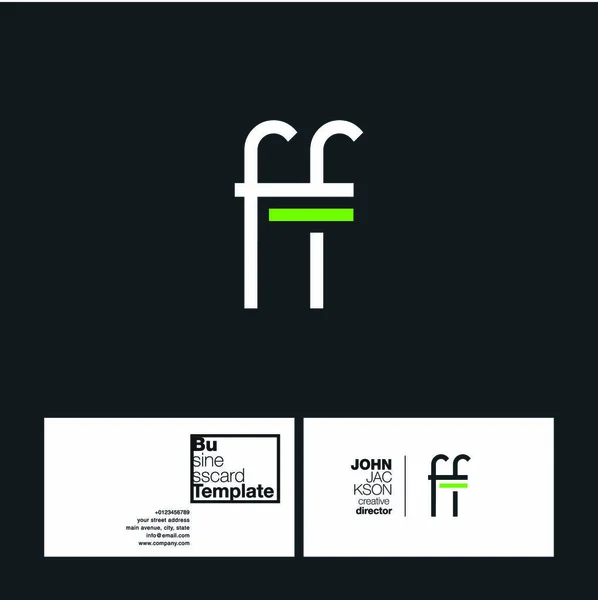 FF betűkkel embléma névjegykártya — Stock Vector