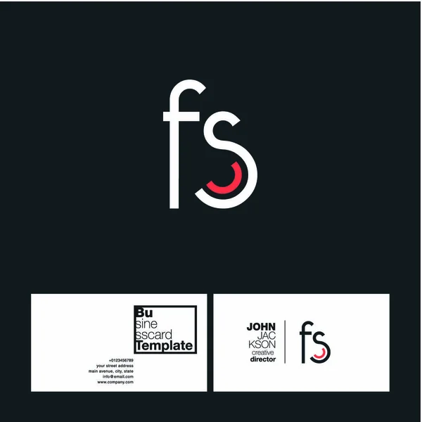 FS Letters Logo Business Card — Stock Vector