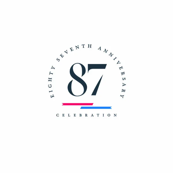 Numer logo 87 rocznica — Wektor stockowy