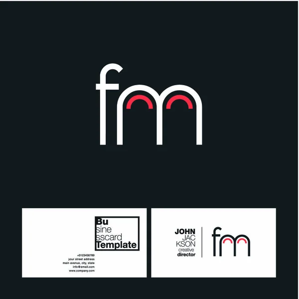 FM Letters Logo Business Card — Stock Vector