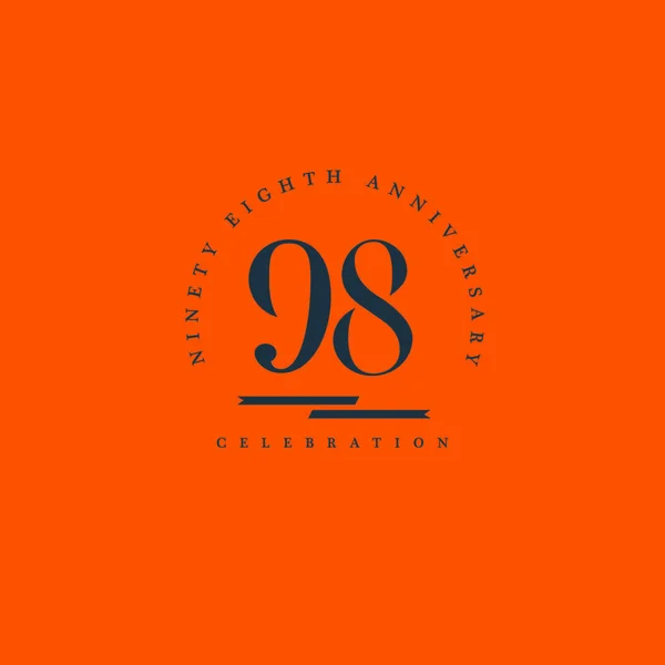 Logotipo del aniversario 98 número — Archivo Imágenes Vectoriales