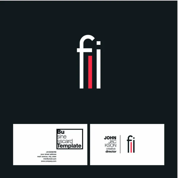 FI Letters Logo Business Card — Stock Vector
