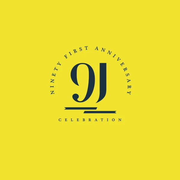 Yıldönümü logo 91 numarası — Stok Vektör