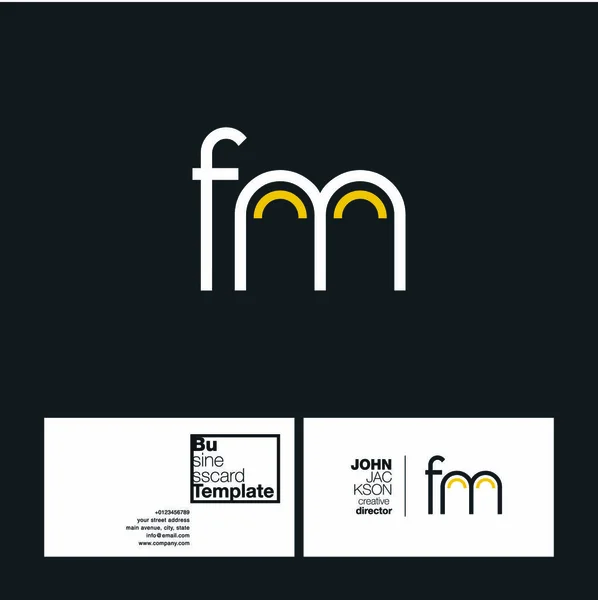 FM Letters Logo visitekaartje — Stockvector