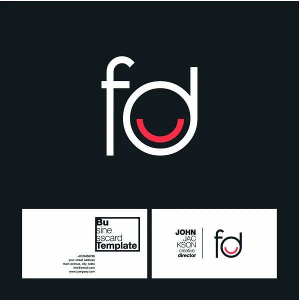 Fd Листи Логотип Візитка — стоковий вектор