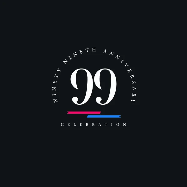 Verjaardag embleem 99 nummer — Stockvector