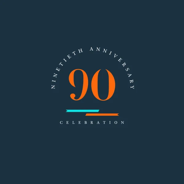 Logotipo do aniversário Número 90 — Vetor de Stock