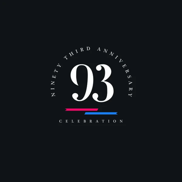 Anniversary logo 93 number — Stock Vector