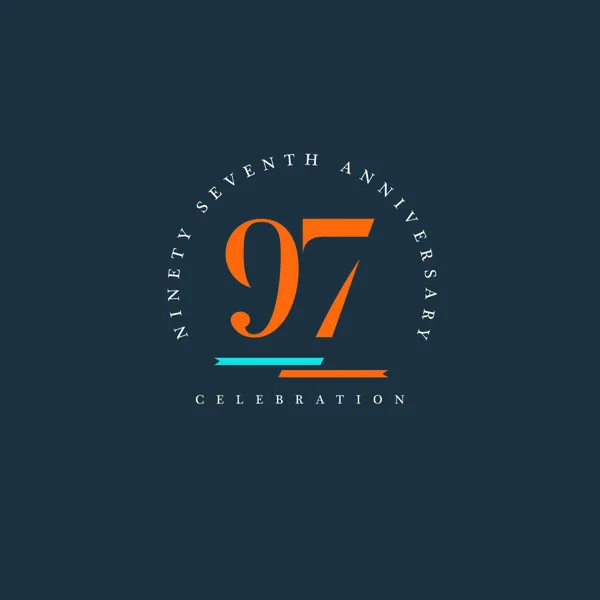 Numer logo 97 rocznica — Wektor stockowy