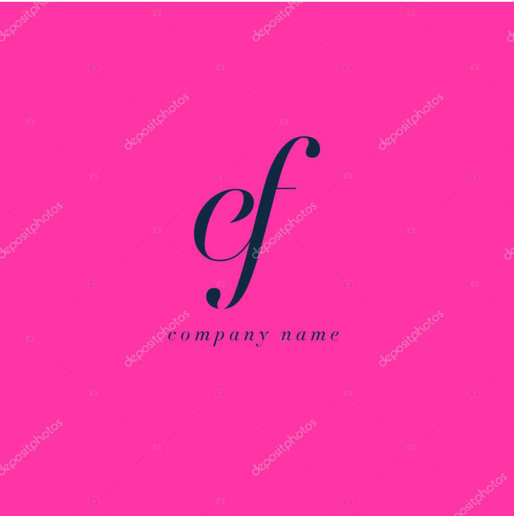 EF Italics Joint Letters Logo,Business Card Template, Vector