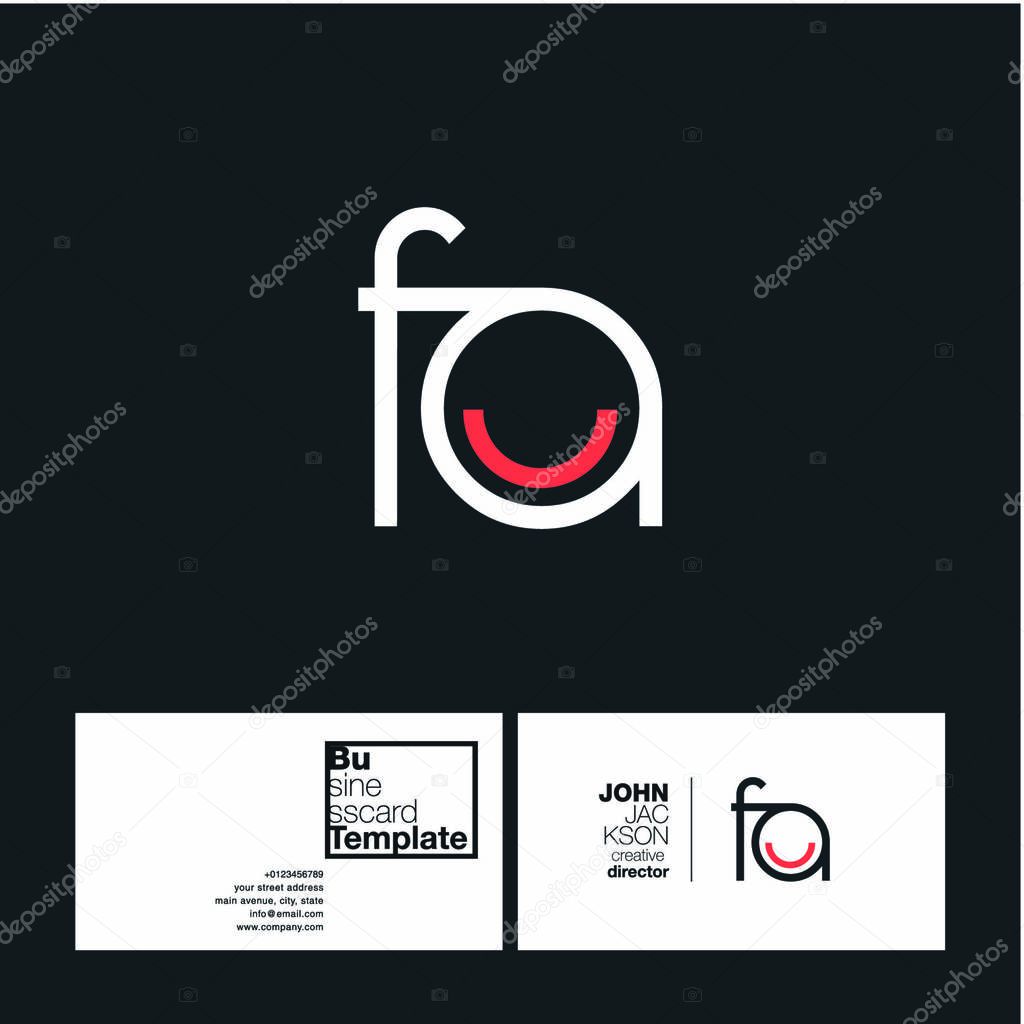 FA Letters Logo Business Card