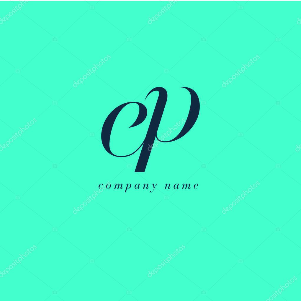 EP Italics Joint Letters Logo,Business Card Template, Vector