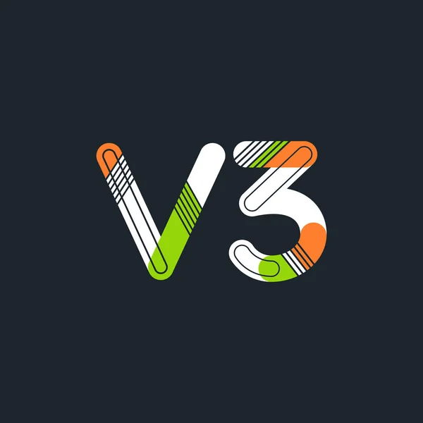 Γράμμα και αριθμός λογότυπο V3 — Διανυσματικό Αρχείο