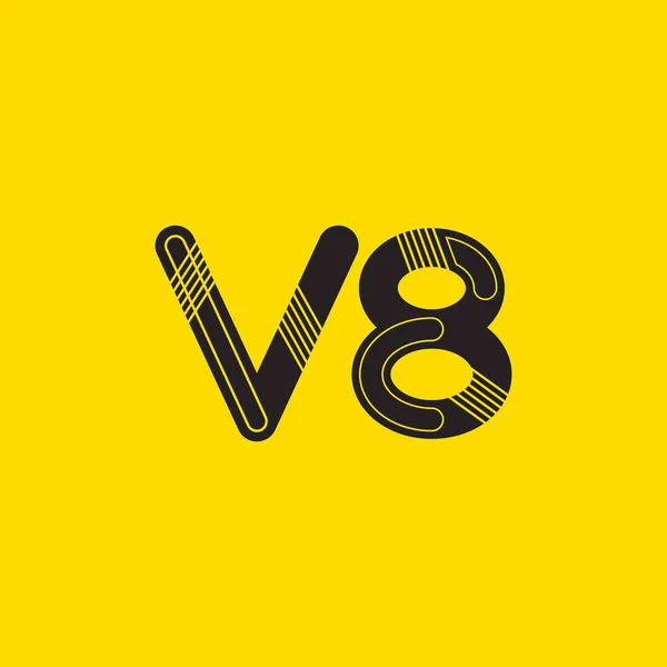 Letter en cijfer W8 logo — Stockvector