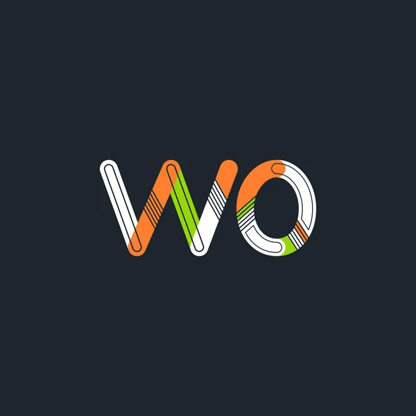Bokstav och siffra W0 logotyp — Stock vektor