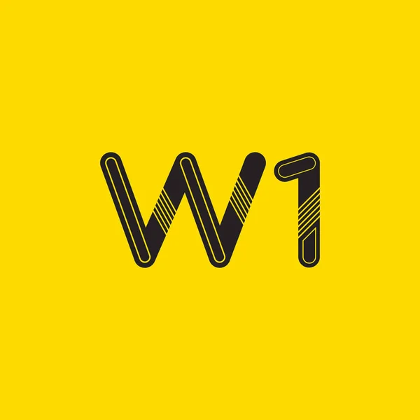 Logotipo letra e dígito W1 —  Vetores de Stock