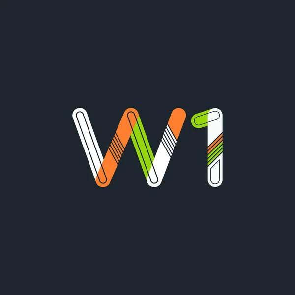 Logotipo letra e dígito W1 —  Vetores de Stock
