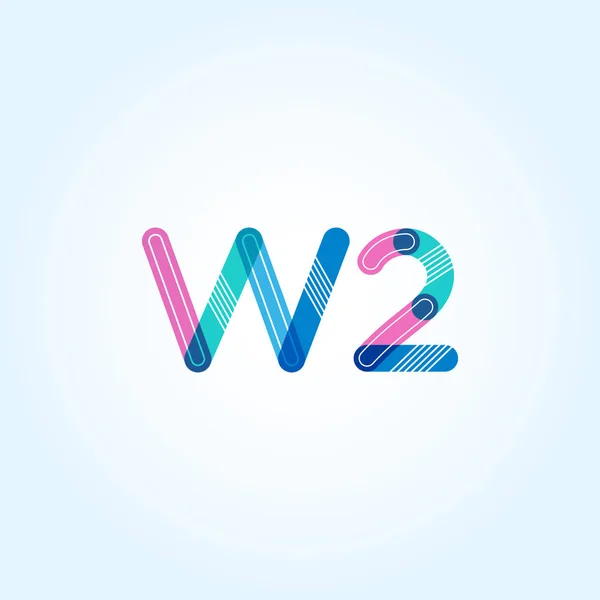 문자와 숫자 W2 로고 — 스톡 벡터