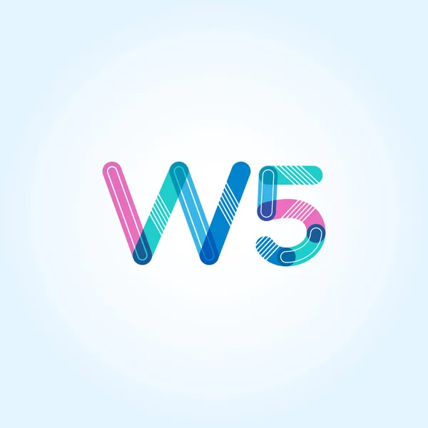 Lettre et chiffre logo W5 — Image vectorielle