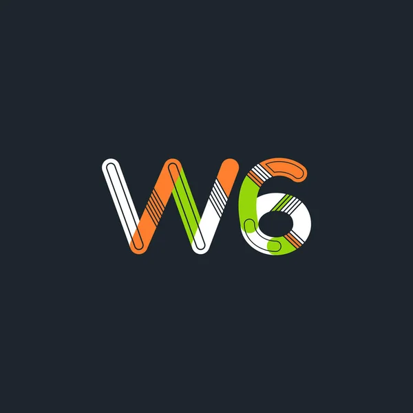 Letra y dígito logo W6 — Archivo Imágenes Vectoriales