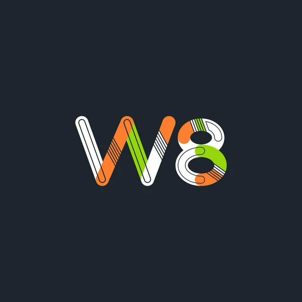 Letra y dígito logo W8 — Archivo Imágenes Vectoriales