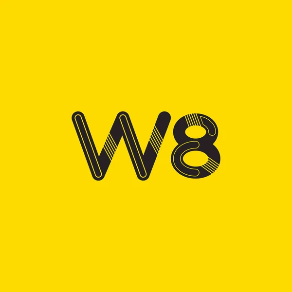 Logotipo letra e dígito W8 — Vetor de Stock