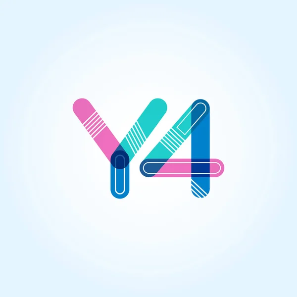 Letra y dígito logotipo Y4 — Vector de stock