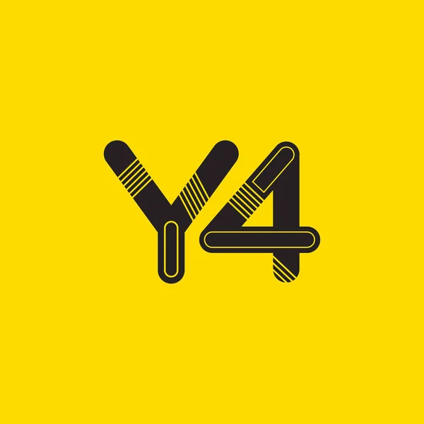 Bokstav och siffra Y4-logotypen — Stock vektor