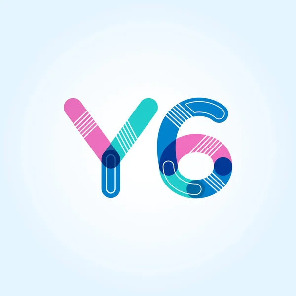 Letra y dígito logotipo Y6 — Vector de stock